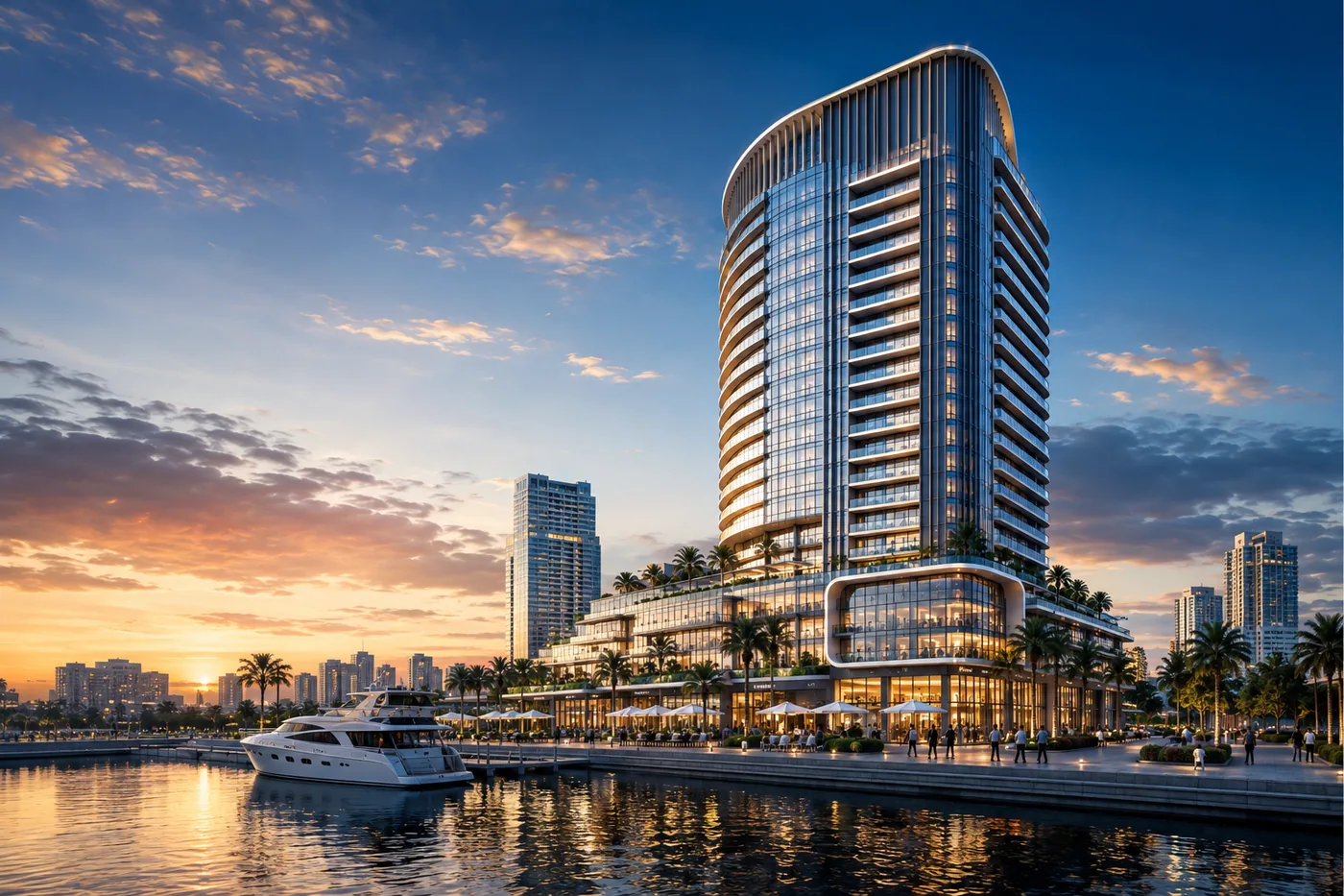 Waterfront commercial tower development